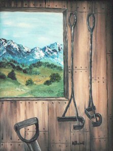 A painting by Margaret Burnett, Jerry's wife.